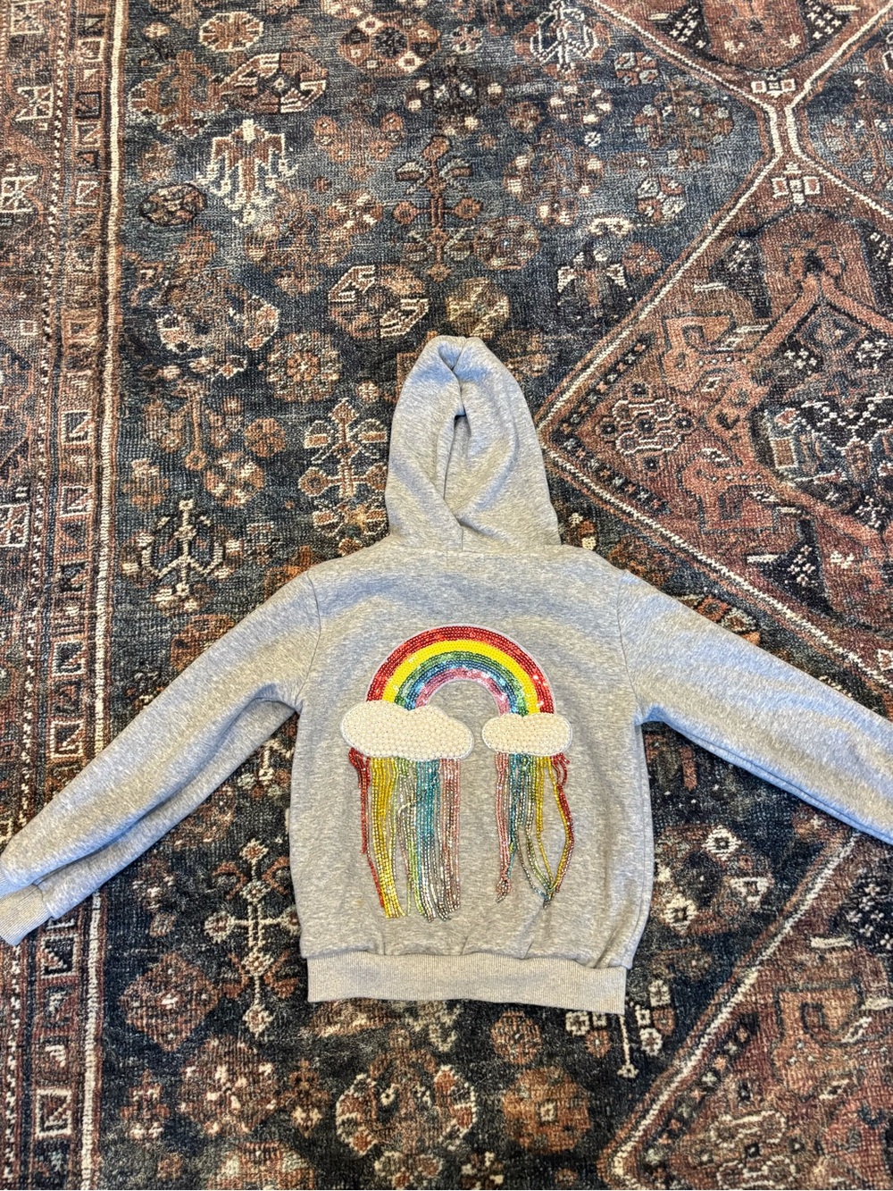 Lola + the Boys kids size 8 Crystal Rainbow Rain Hoodie